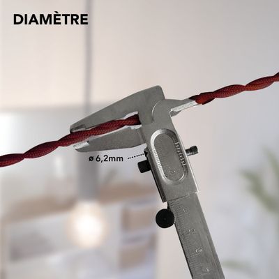 Câble électrique tissu torsadé rouge 3m -TIBELEC