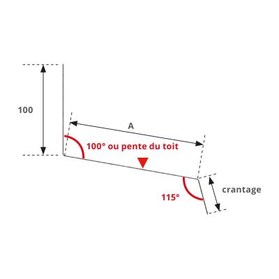 Faitière contre mur pour COVEO 3.45 rouge RAL 8012 - BACACIER