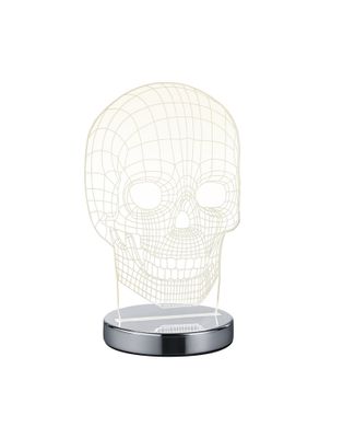 Lampe à poser LED Skull chrome et transparent 600 lumens blanc variable CCT - REALITY