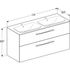 Meuble de salle de bains Selva 2 tiroirs L130 x H65 x P50 cm panneau de particules chêne - GEBERIT