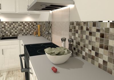 Mosaïque murale intérieur effet tissu camaïeu marrons verre GUS 30 x 30 cm SAS MAT INTER