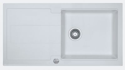 Evier de cuisine fragranit blanc artic 97x50 cm 1 bac 1 egouttoir Bali - FRANKE
