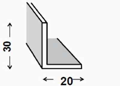 Cornière inégale PVC blanc 20 x 30 mm 2,60 m CQFD