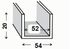 Nez de cloison PVC blanc 20 x 54 x 20 mm 2,60 m CQFD