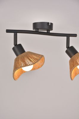 Réglette 2 Réglette 2 spots E14 Sahara noir et corde 2x7W - COREPspots Sahara noir et corde 2x7W - COREP