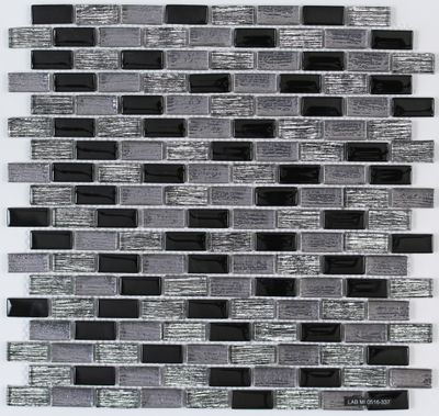 Mosaïque mural intérieur noir/gris verre SYLVAIN 30 x 30 cm vendu à l'unité SAS MAT INTER