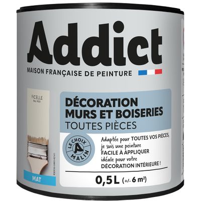 Peinture décoration Murs et Boiseries MAT 0,5 L ficelle - ADDICT