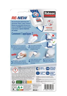 Mastic rénovation d'étanchéité cuisine et bains Re-new blanc 100 ml - RUBSON