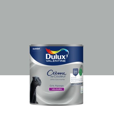 Peinture crème de couleur Gris Alpaga velours 0,5L - DULUX VALENTINE