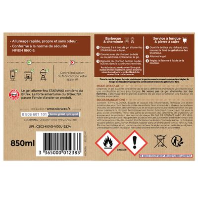 Gel allume feu 850 ml STARWAX