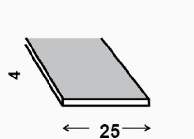 Profilé plat acier laminé 25 x 4 mm 1 m CQFD