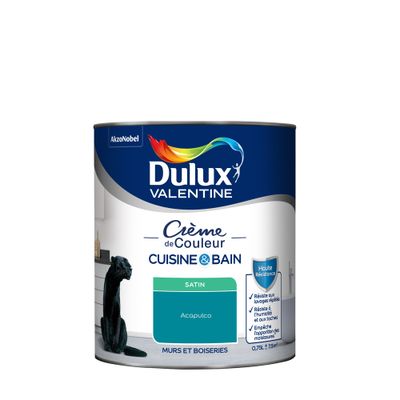 Peinture Crème de Couleur Cuisine et Bain Satin Acapulco 0,75 L - DULUX VALENTINE