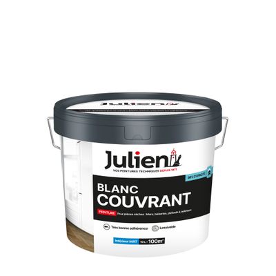Peinture acrylique Couvrant blanc W mat 10 L - JULIEN