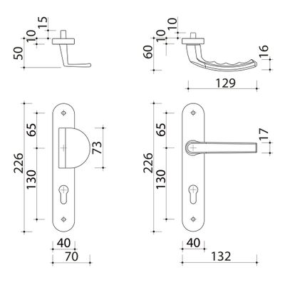 Poignées de porte palière Beverly blanc mat à cylindre ALPERTEC