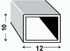 Tube rectangulaire aluminium brut 12 x 10 x 1 mm 1 m  CQFD