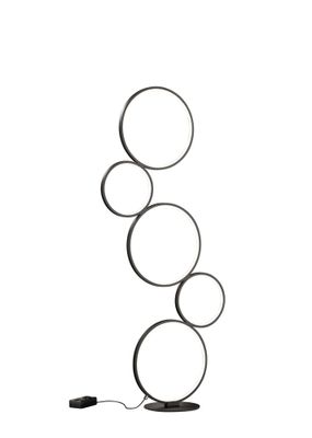 Lampadaire LED Rondo noir 4700 lumens blanc chaud - TRIO