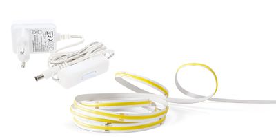 Ruban LED COB 5m prêt à l'emploi blanc chaud avec interrupteur 24W 12V GEFOM