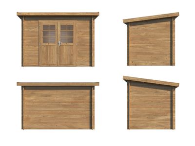 Abri de jardin en bois autoclave marron Alice - 7,1 m² hors-tout - Livraison à domicile incluse - PALMAKO