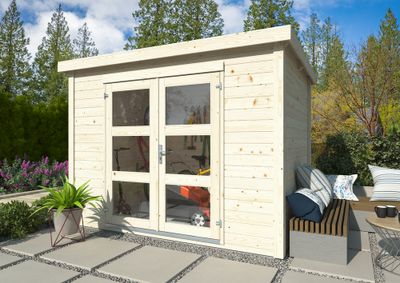 Abri de jardin en bois naturel Olivia 1- ép.19 mm -  6,2 m²hors-tout - Livraison à domicile incluse - WHITE WOOD
