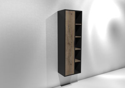 Colonne de salle de bains Frenchart L45 x H140 x P30 cm panneau de particules noir et pitaya - CONCILIO