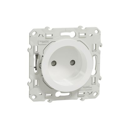 Prise 2 pôles sans terre blanc Odace 2011 SCHNEIDER ELECTRIC