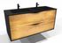 Meuble de salle de bains Frenchart 2 portes L120 x H56 x P47 cm panneau de particules noir et chêne - CONCILIO