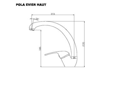 Mitigeur évier bec haut Pola chromé EUROSANIT
