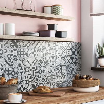 Mosaïque sol/mur intérieur effet carreaux ciment NICE NIGHT 32,5 x 32,5 cm SAS MAT INTER