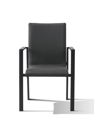 Fauteuil de jardin AJACCIO aluminium noir - BOCARNEA