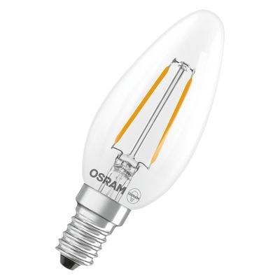 Ampoule LED Flamme E14 Filament clair 3W=250 lumens blanc neutre OSRAM