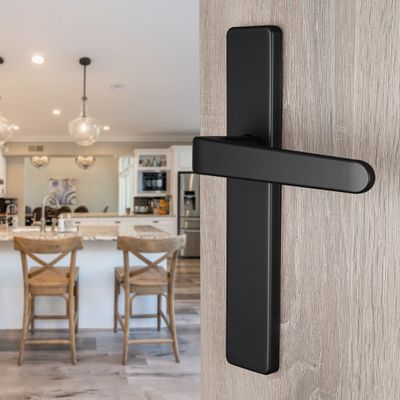 Poignées de porte double entraxe Celio noir mat sans trou ALPERTEC