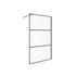 Paroi de douche à l'italienne 140x205 cm profilé noir verre transparent 6 mm Indus - OCEA