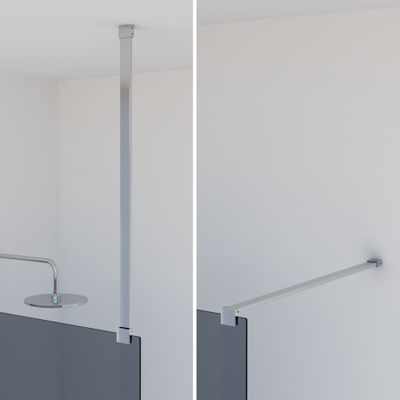 Barre de fixation murale 120 cm horizontale noire pour paroi de douche - OCEA