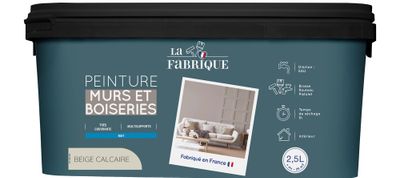 Peinture mur et boiserie Beige Calcaire mat 2,5 L - LA FABRIQUE