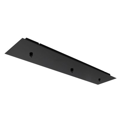 Plafonnier métal 12x55 cm noir 3 sorties - TIBELEC