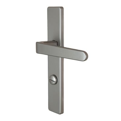 Poignées de porte sur plaques à condamnation double entraxe Celio gris ALPERTEC