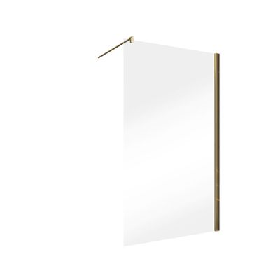 Paroi de douche à l'italienne 120x200 cm profilé or verre transparent 6 mm New Style - SCHULTE