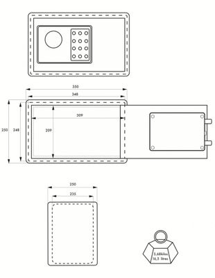Coffre-fort digital Vincennes 2 à poser 35 x 25 x 25 cm 2 pênes THIRARD