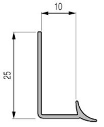 Joint pour plans de cuisine, rail supérieur, longueur 2m PVC + Accessoires  (2 embouts + 2 joints d'angle) MADE IN ITALY (Plomb)