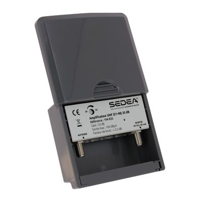 Amplificateur antenne TV 35dB + alimentation 2 sorties et filtre 5G - SEDEA