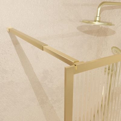Paroi de douche à l'italienne 90x200 cm profilé or verre transparent 6 mm Golden Edge - AURLANE