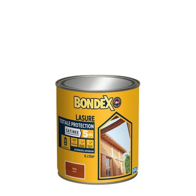 Lasure totale protection 5 ans teck satin 1L BONDEX