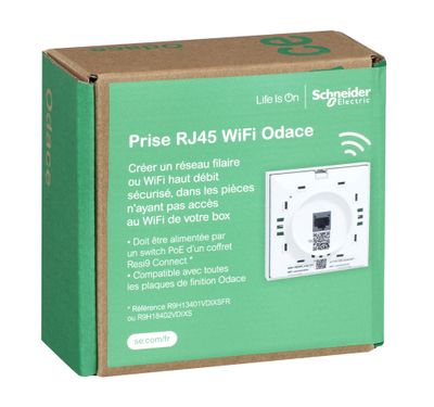 Borne WiFi encastrable avec prise RJ45 grade 2 catégorie 6 - Odace 2011 SCHNEIDER ELECTRIC
