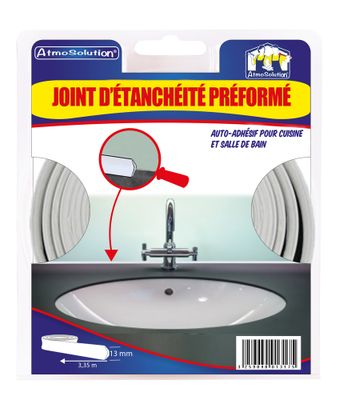 Joint Étanchéité Adhésif Préformé Blanc 3.35 m x 13 mm ATMOS