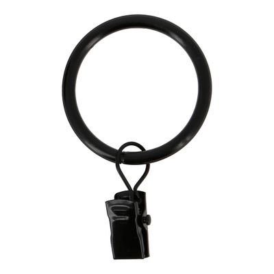 Anneaux avec pince en métal diam 42 diam Finition Noir brillant par 6 - MOBOIS