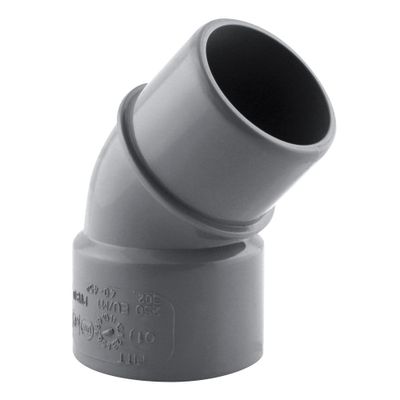 Coude PVC évacuation 45° mâle/femelle Ø40 - FITT