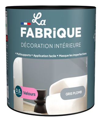 Peinture multi-support velours gris plomb 0,5 L - LA FABRIQUE