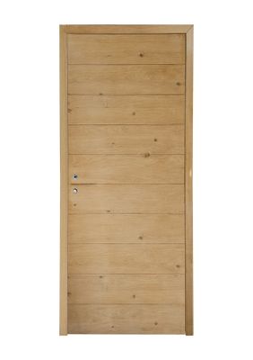 Bloc-porte fin de chantier H.204 X l.93 cm décor plaqué chêne ALTAÏ âme pleine poussant gauche - SMIS