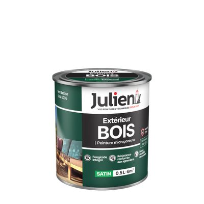 Peinture bois vert Basque RAL 6005 satin 0,5 L - JULIEN