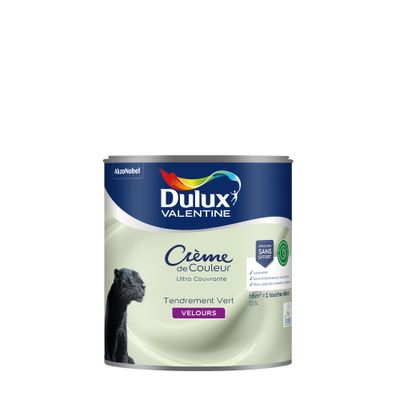 Peinture crème de couleur Tendrement Vert velours 0,5L - DULUX VALENTINE